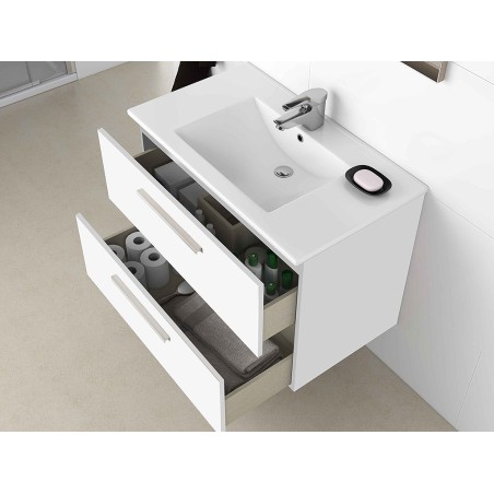 Conjunto Baño Aruba 2 Cajones + Espejo Blanco