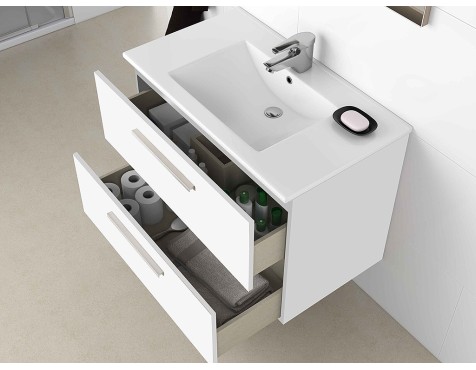 Conjunto Baño Aruba 2 Cajones + Espejo Blanco
