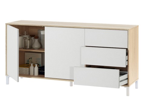 Aparador Urban Plus Roble Canadian Blanco Artik