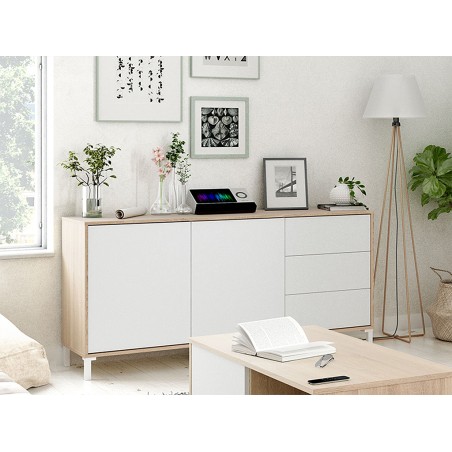 Aparador Urban Plus Roble Canadian Blanco Artik