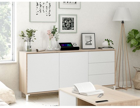 Aparador Urban Plus Roble Canadian Blanco Artik