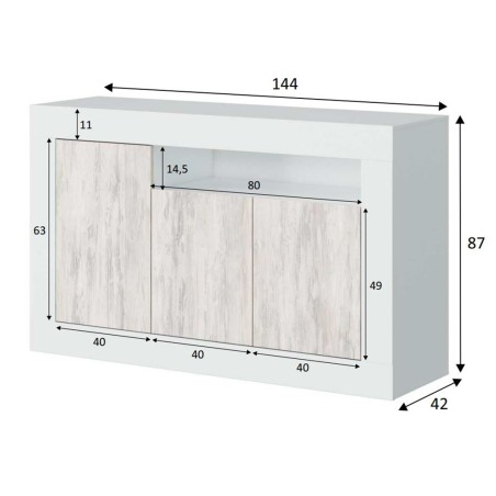 Aparador Comedor Baltik Blanco Artik Y Velho