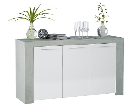 Aparador Ambit Gris Cemento Y Blanco Artik