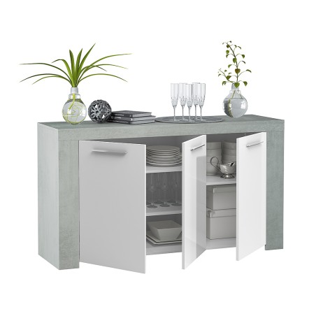 Aparador Ambit Gris Cemento Y Blanco Artik