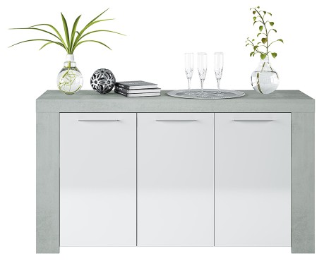 Aparador Ambit Gris Cemento Y Blanco Artik