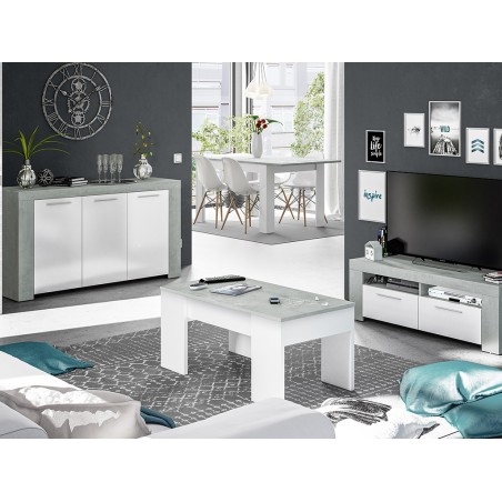 Aparador Ambit Gris Cemento Y Blanco Artik