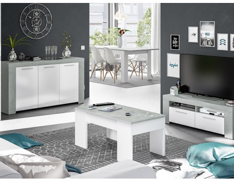 Aparador Ambit Gris Cemento Y Blanco Artik