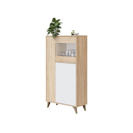 Aparador Kikua Plus Roble Canadian Y Blanco Artik