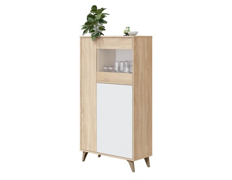 Aparador Kikua Plus Roble Canadian Y Blanco Artik
