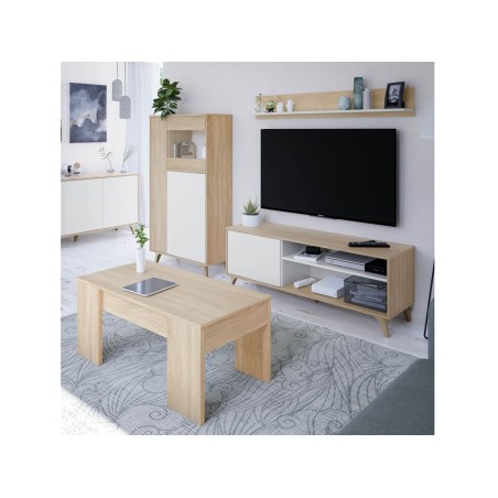 Aparador Kikua Plus Roble Canadian Y Blanco Artik
