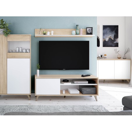 Aparador Kikua Plus Roble Canadian Blanco Artik
