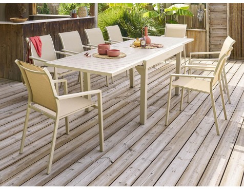 Mesa Jardín Extensible Piazza Arcilla 10 Plazas