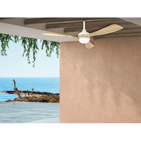 Ventilador De Techo Con Luz Passat Blanco/Madera