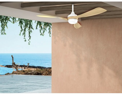 Ventilador De Techo Con Luz Passat Blanco/Madera