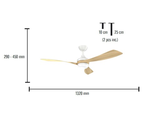 Ventilador De Techo Con Luz Passat Blanco/Madera