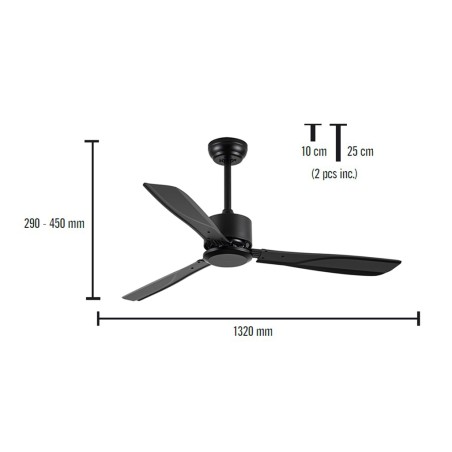 Ventilador De Techo Sharki Negro