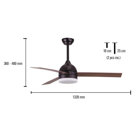 Ventilador De Sostre Amb Llum Tramuntana Negre