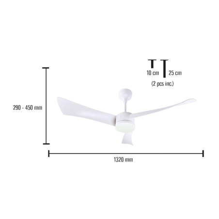 Ventilador De Sostre Amb Llum Tornado Blanc