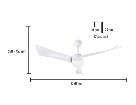 Ventilador De Sostre Amb Llum Tornado Blanc