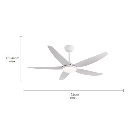 Ventilador De Techo Con Luz Vendaval Blanco