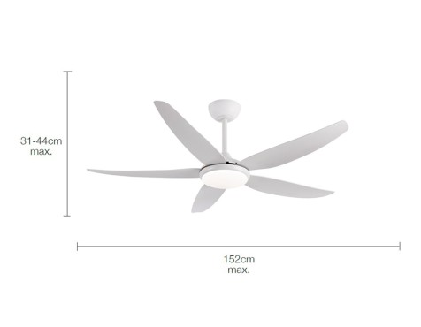 Ventilador De Techo Con Luz Vendaval Blanco