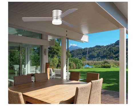 Ventilador De Techo Con Luz Zonda Plata