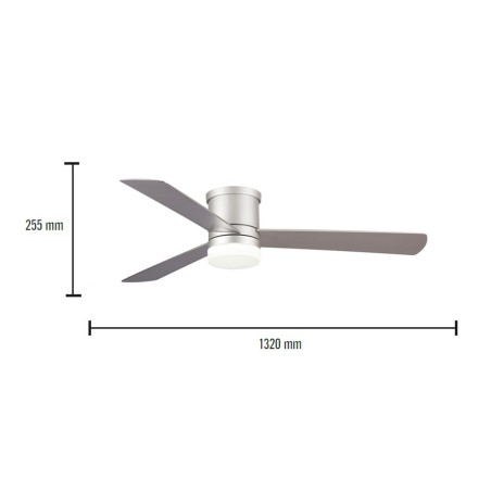 Ventilador De Techo Con Luz Zonda Plata