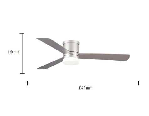 Ventilador De Techo Con Luz Zonda Plata