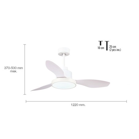 Ventilador De Sostre Amb Llum Hurricane Blanc