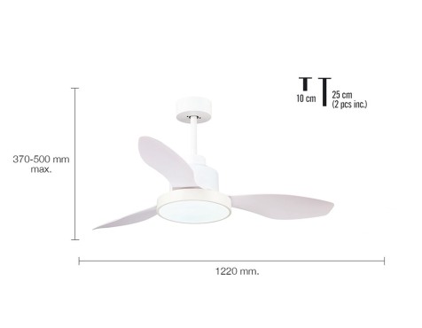 Ventilador De Sostre Amb Llum Hurricane Blanc