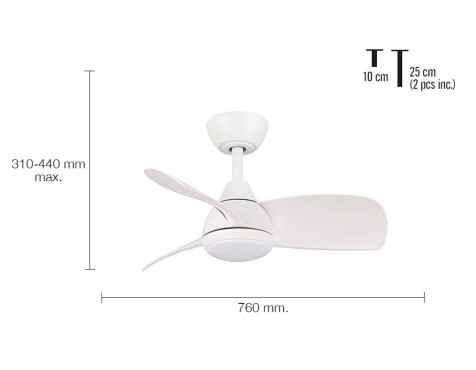 Ventilador De Sostre Amb Llum Medina Blanc