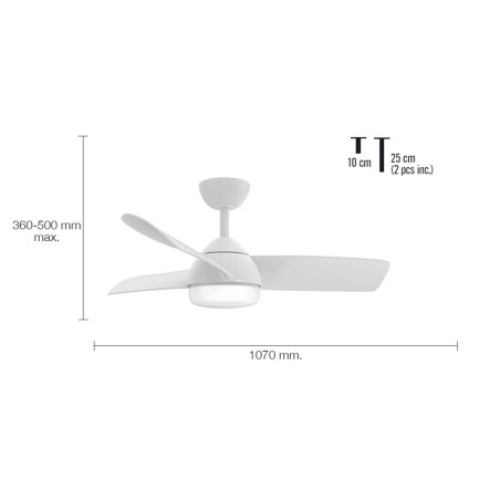 Ventilador De Techo Con Luz Sumatra Blanco