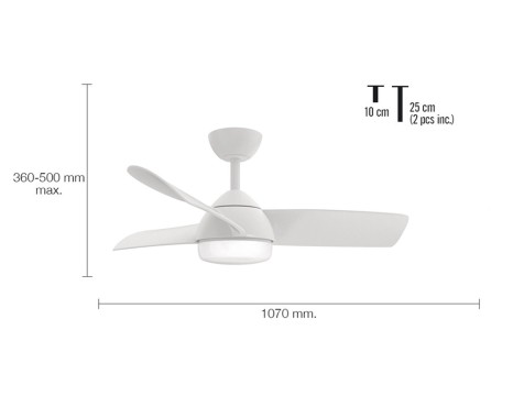 Ventilador De Techo Con Luz Sumatra Blanco