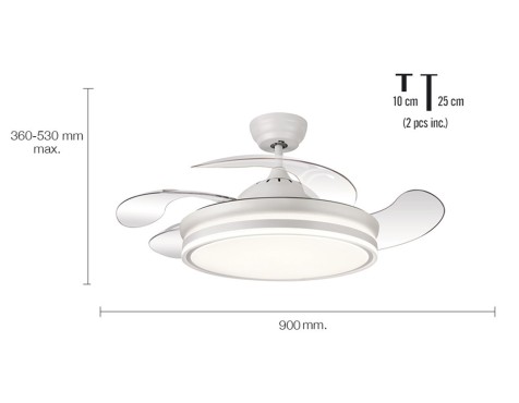 Ventilador De Techo Con Luz Calima S Blanco