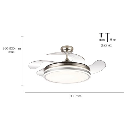 Ventilador De Sostre Amb Llum Calima 2s Níquel