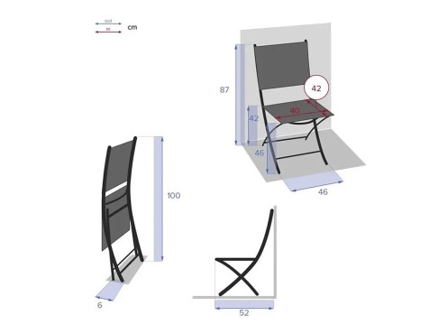 Silla Plegable Jardín Modula Arcilla