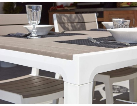 Mesa Jardín Harmony Blanco Y Capuchino