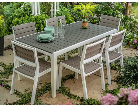 Mesa Jardín Harmony Blanco Y Capuchino