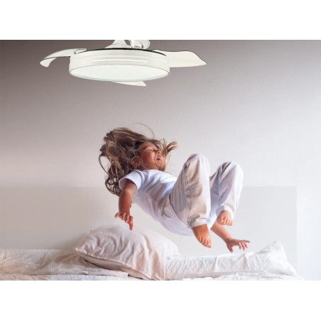 Ventilador De Techo Con Luz Anemoi Blanco