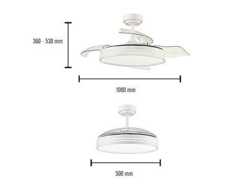 Ventilador De Techo Con Luz Anemoi Blanco