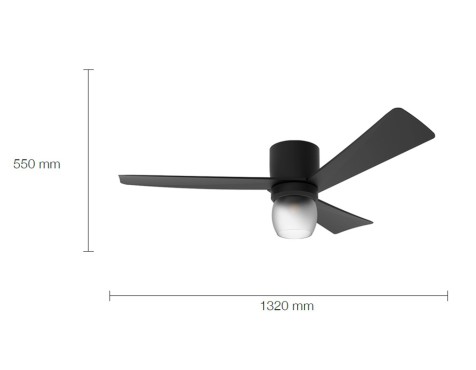 Ventilador De Techo Con Luz Bayamo Negro