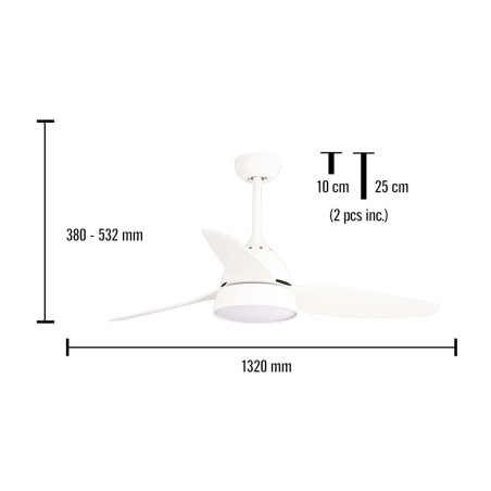 Ventilador De Sostre Amb Llum Brisa Blanc
