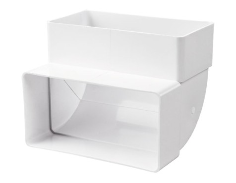 Codo Rectangular Vertical Pvc Blanco