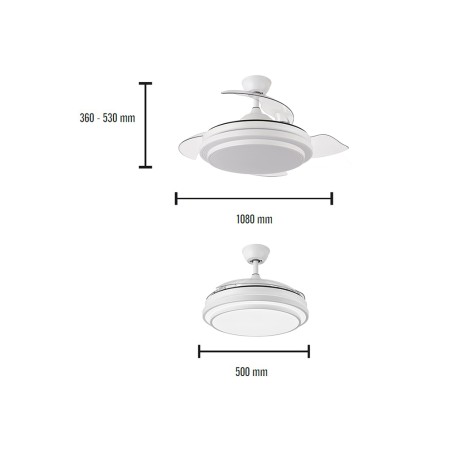 Ventilador De Techo Con Luz Eolos Blanc