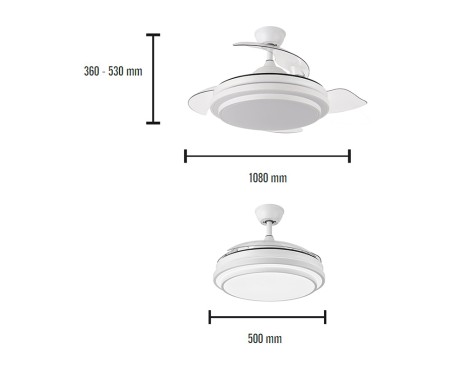 Ventilador De Techo Con Luz Eolos Blanc
