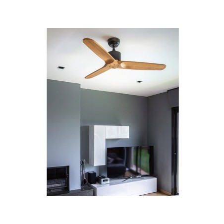 Ventilador De Sostre Etesina Negre/Fusta