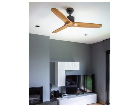 Ventilador De Sostre Etesina Negre/Fusta