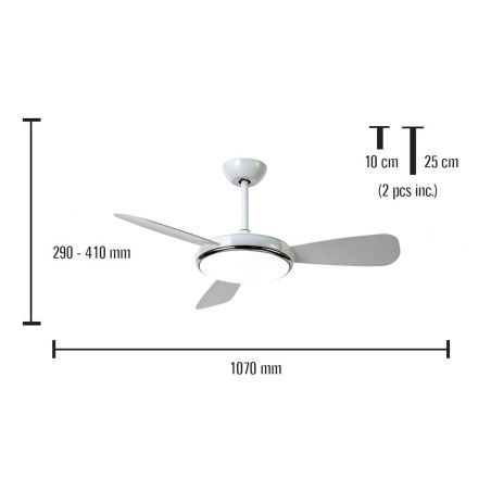 Ventilador De Techo Con Luz Leste Blanco