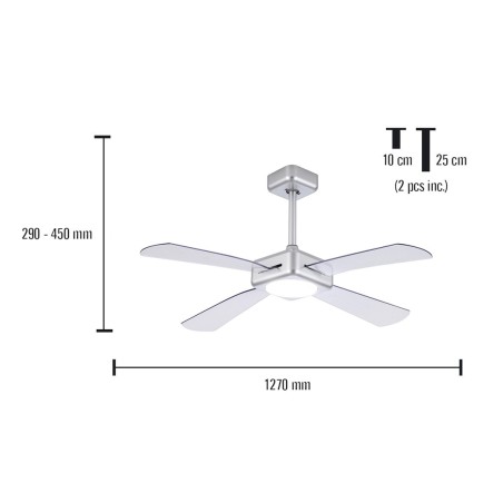 Ventilador De Sostre Amb Llum Maltemi Blanco