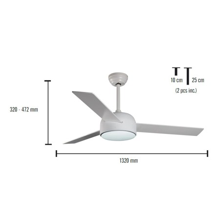 Ventilador De Sostre Amb Llum Pamper Blanc